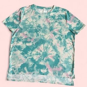Abercrombie Kids Sz 15/16 Pastel Tie Dye Pocket Tee Y2K Coastal Surfer Skater